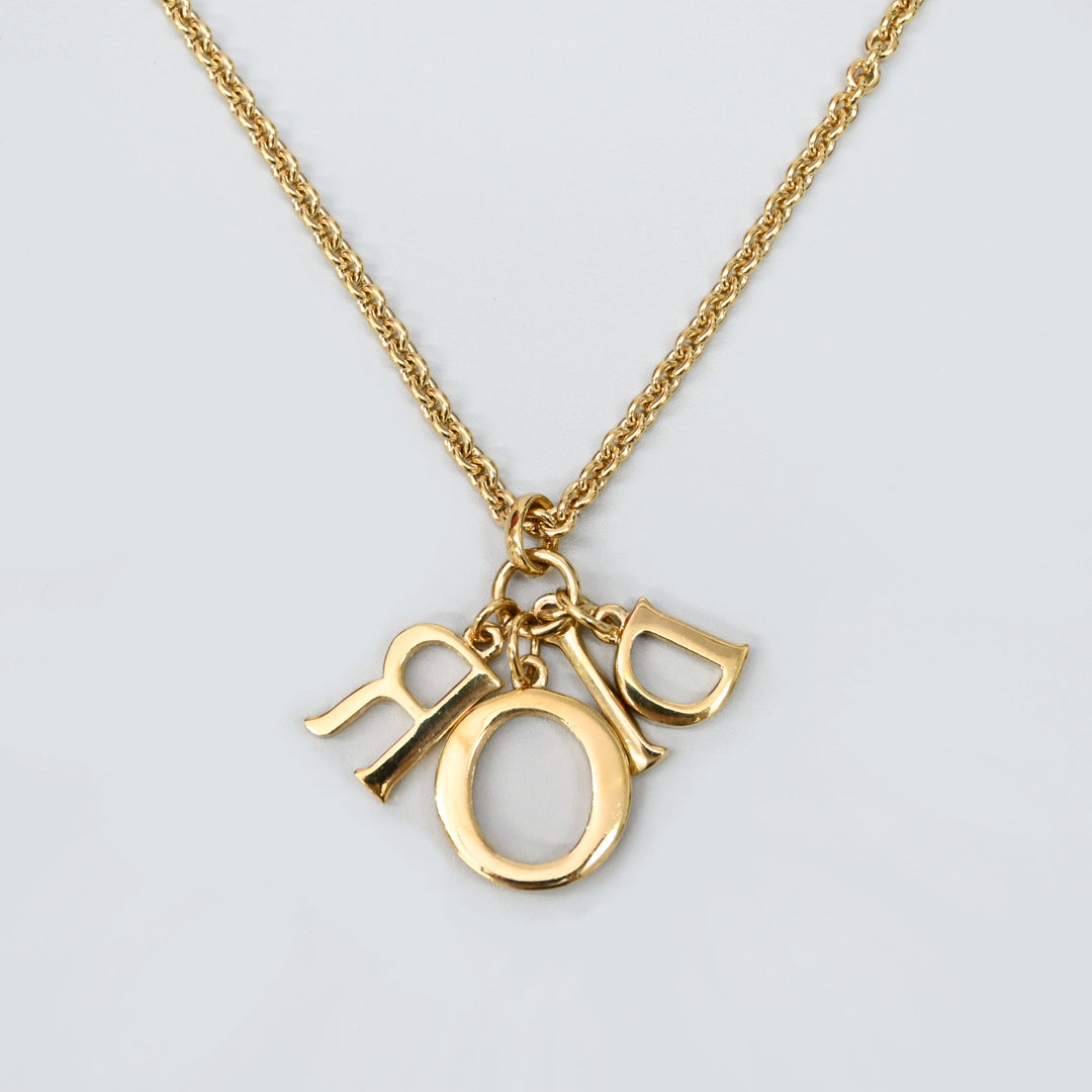 基督教基督教Dior水钻徽标长项链P43505V