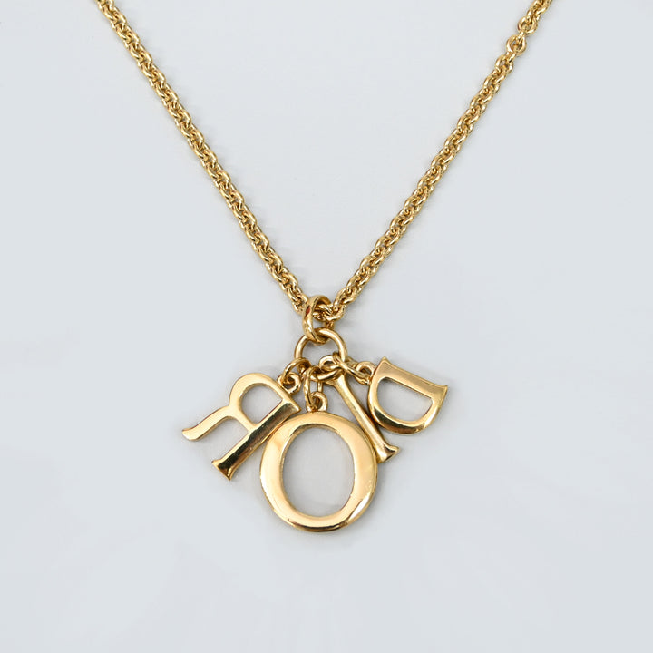 基督教基督教Dior水钻徽标长项链P43505V