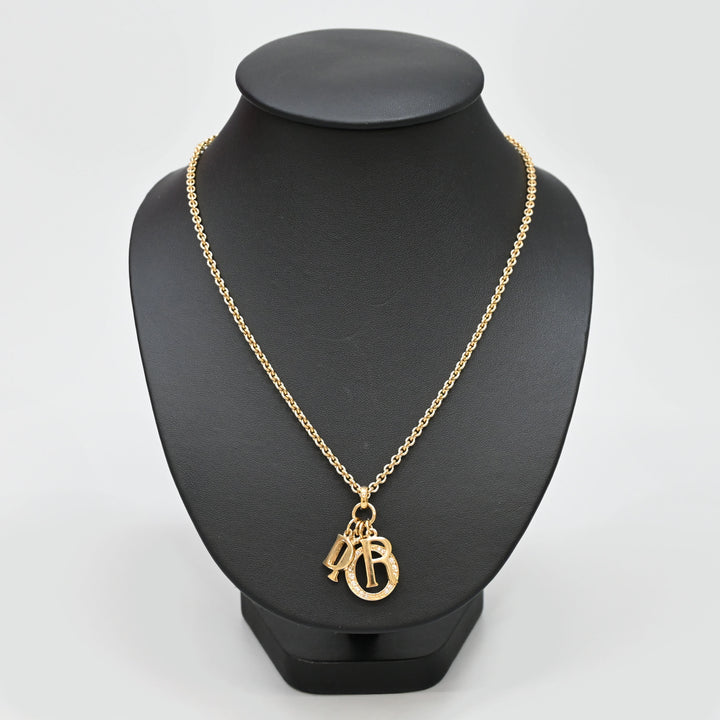 基督教基督教Dior水钻徽标长项链P43505V