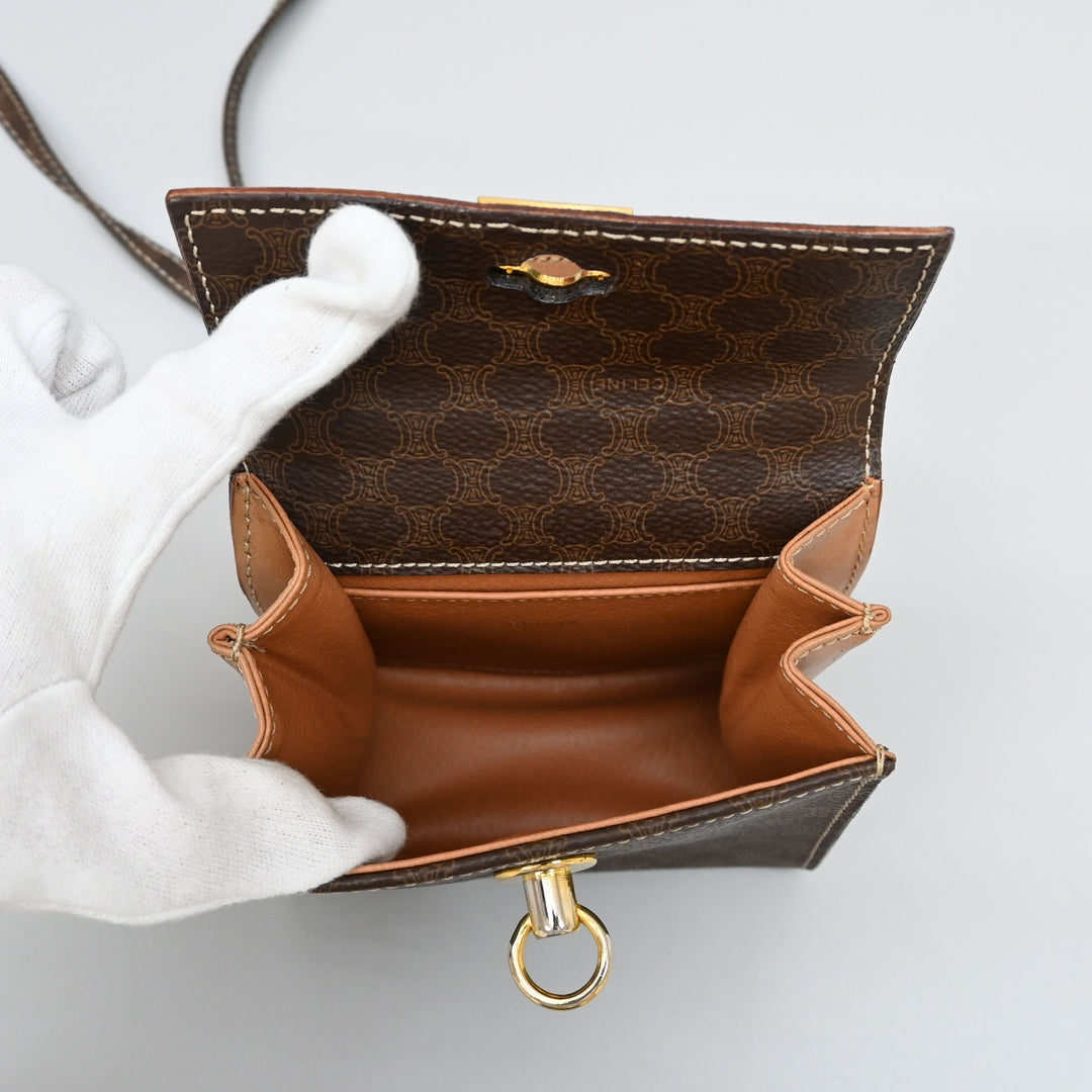 Celine Gancini Hardware Macadam图案迷你肩带P45193V