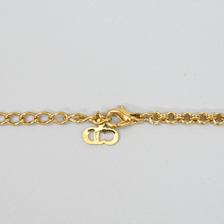 基督教基督教Dior Rhinestone CD徽标项链P43651V