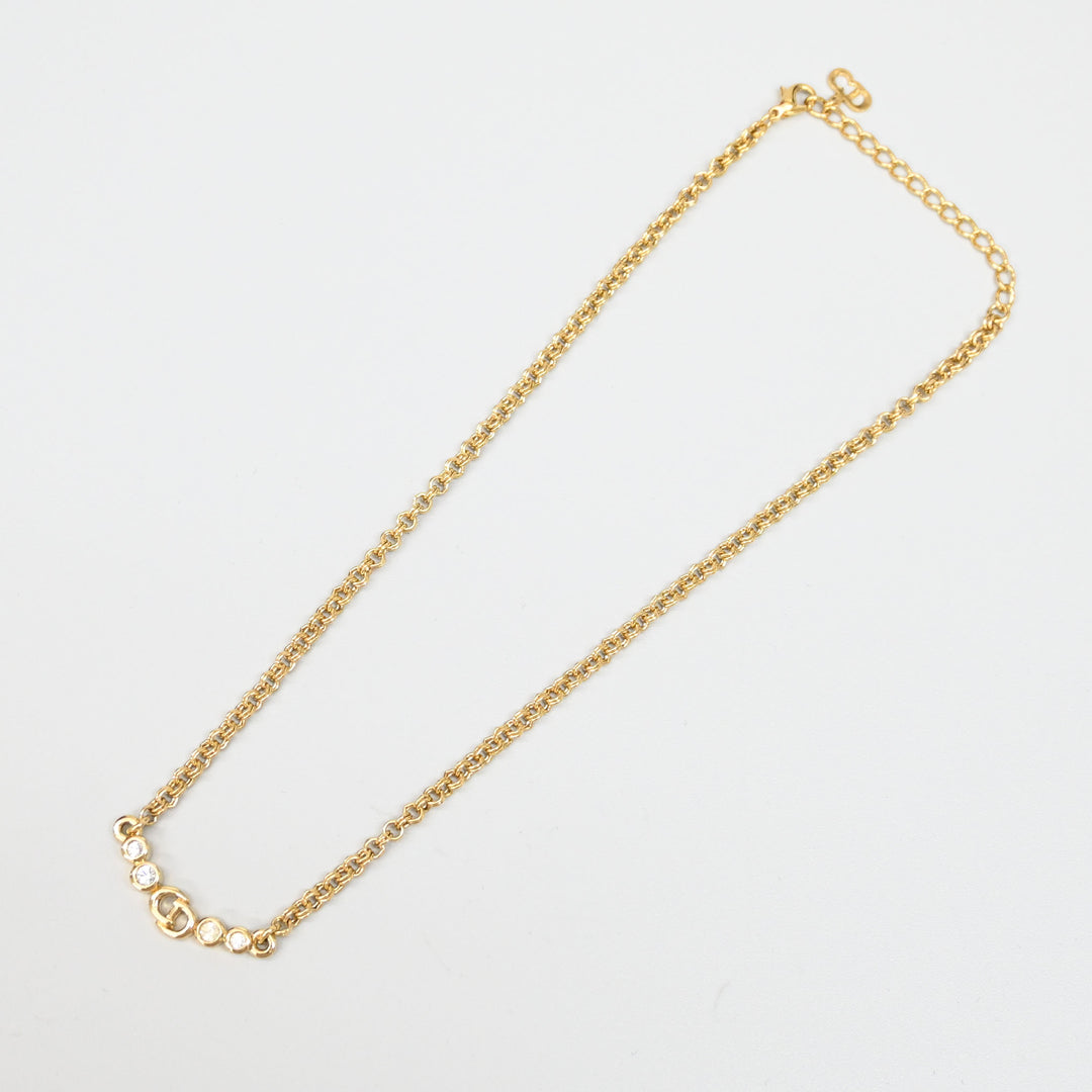 基督教基督教Dior Rhinestone CD徽标项链P43651V