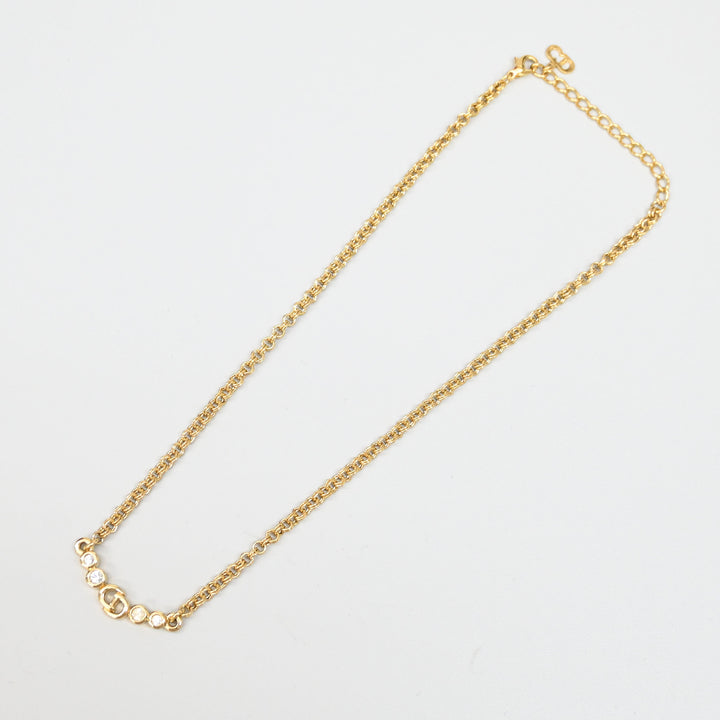 基督教基督教Dior Rhinestone CD徽标项链P43651V