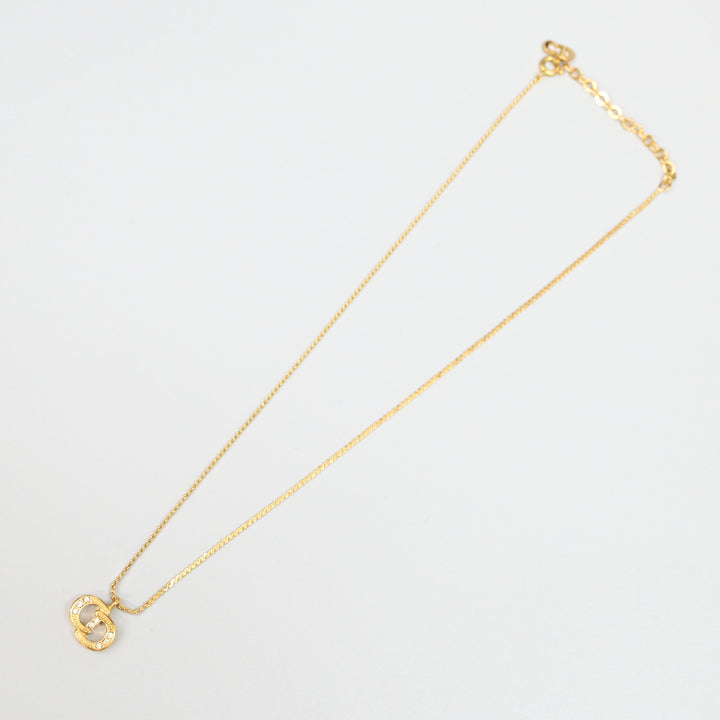 基督教基督教Dior Rhinestone CD徽标项链P43646V