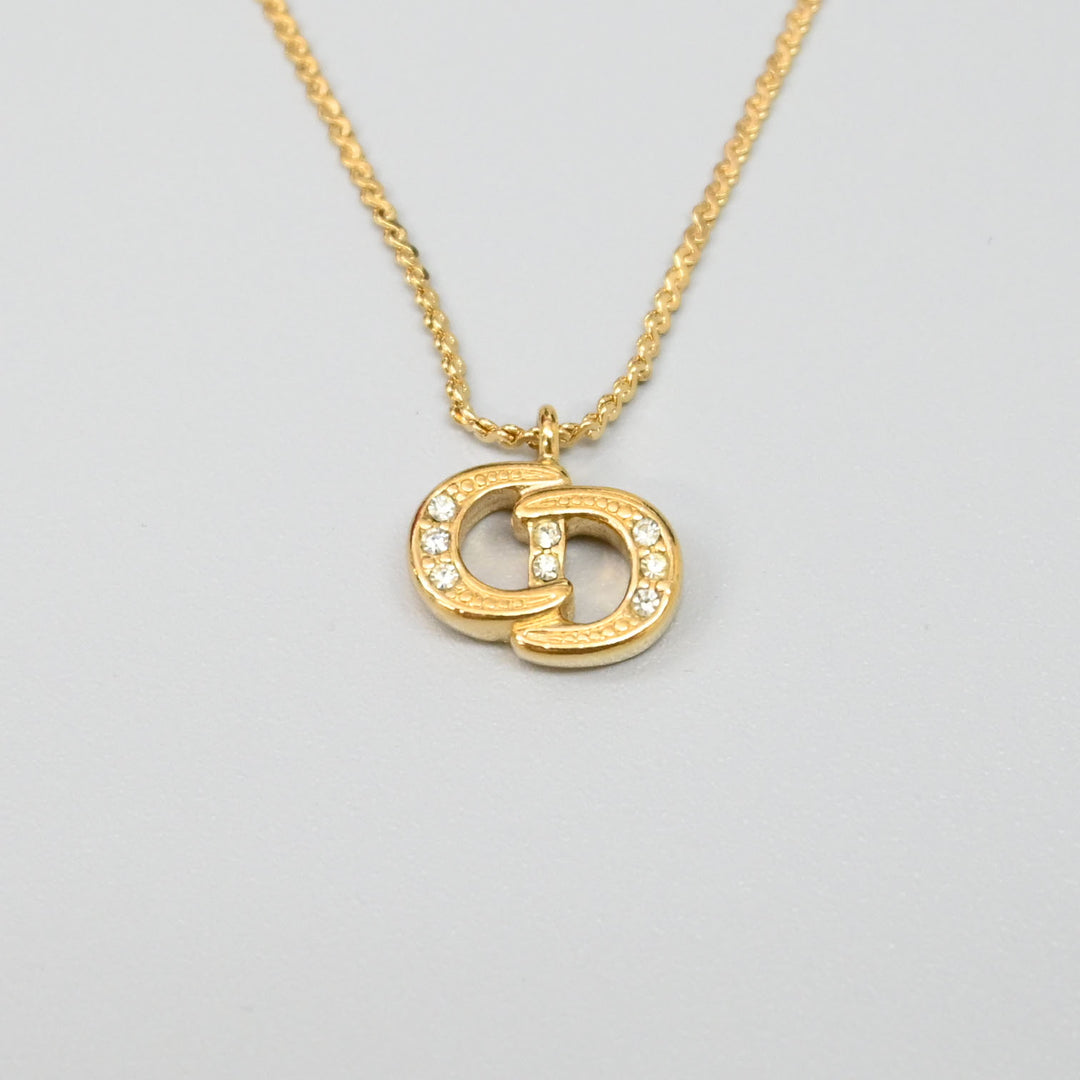 基督教基督教Dior Rhinestone CD徽标项链P43646V