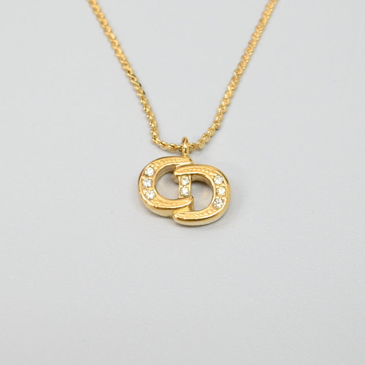 基督教基督教Dior Rhinestone CD徽标项链P43646V