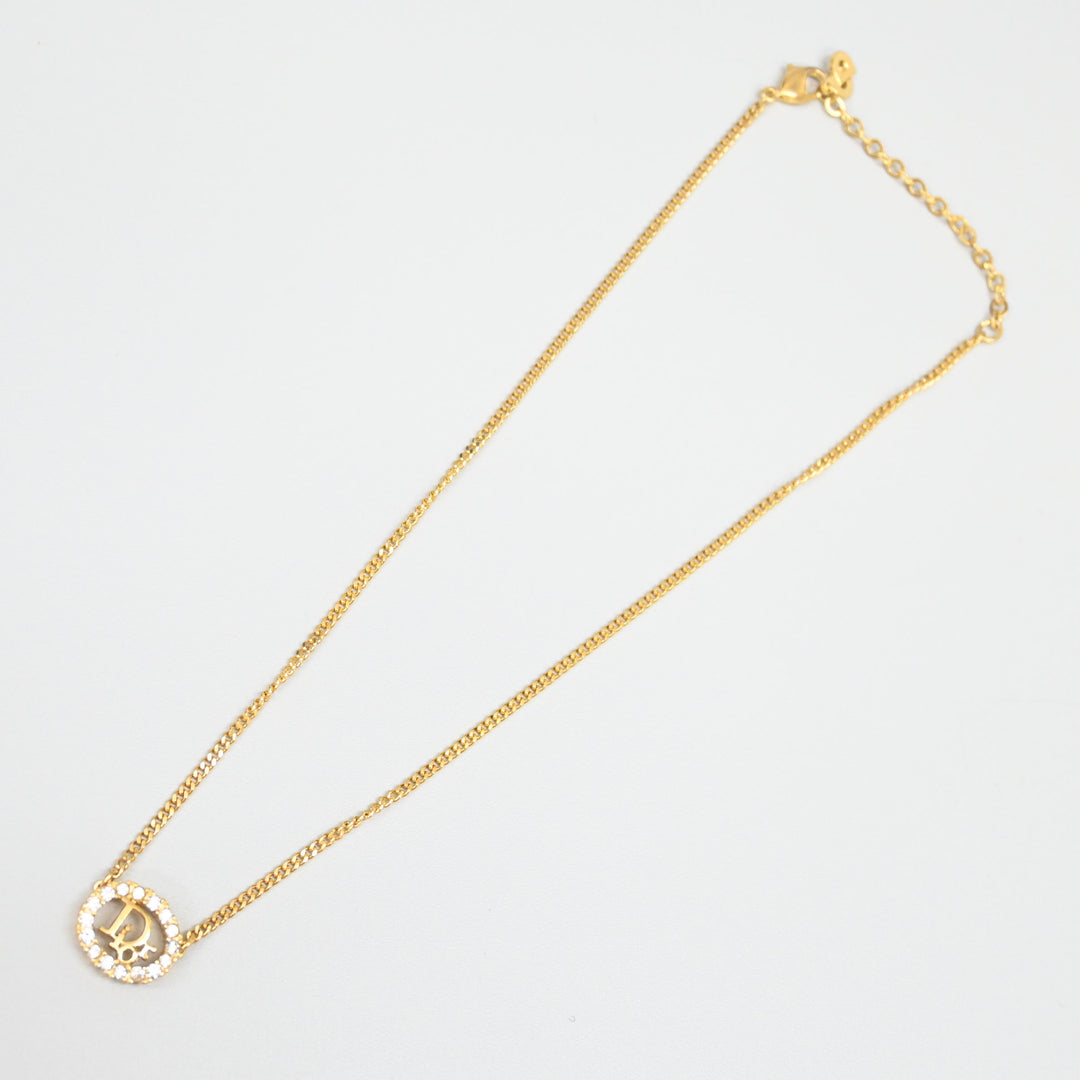 基督教基督教Dior Rhinestone徽标项链P43648V