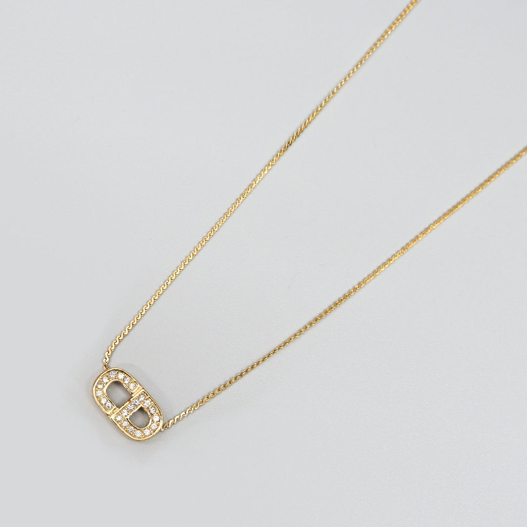 基督教基督教Dior Rhinestone CD徽标项链P43688V