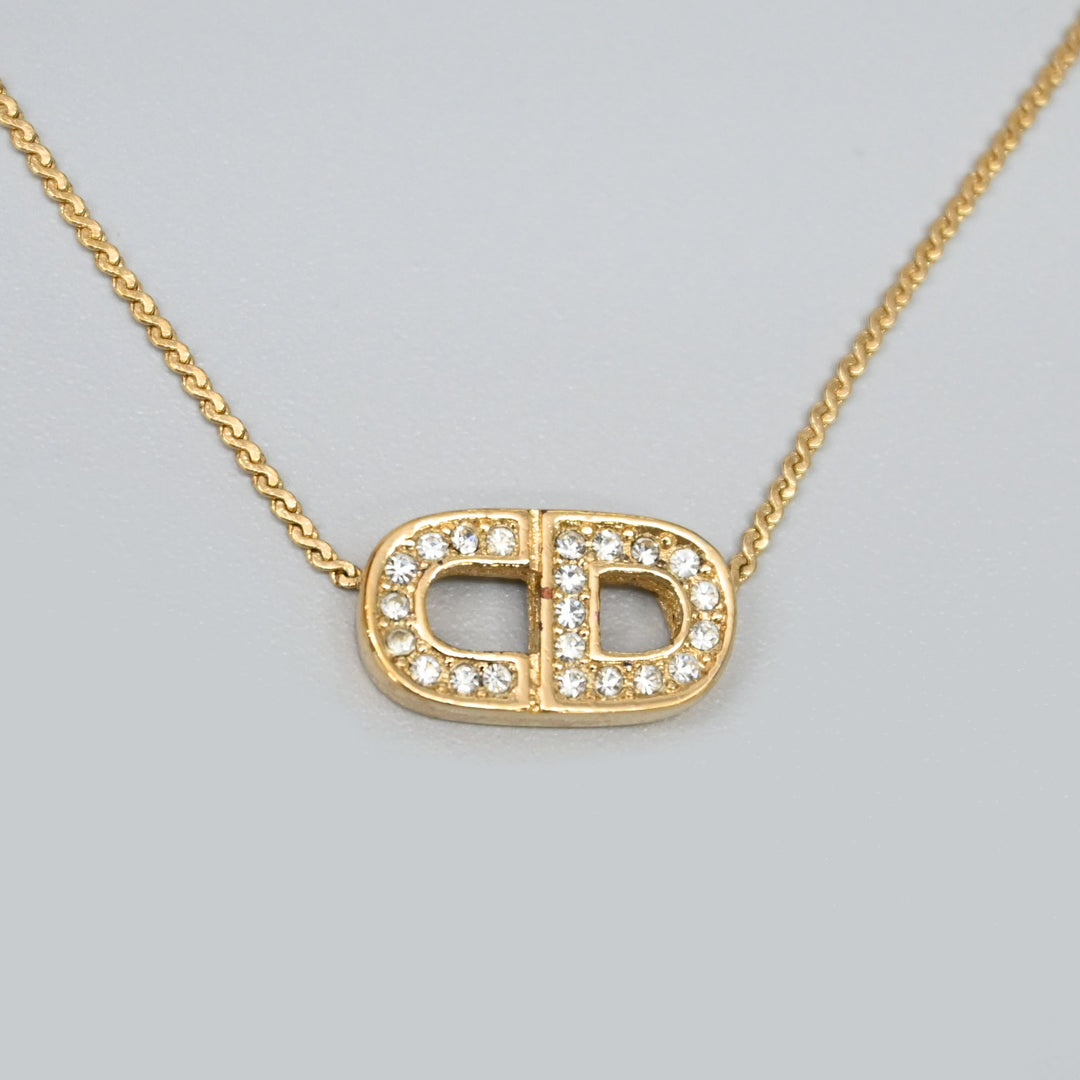 基督教基督教Dior Rhinestone CD徽标项链P43688V