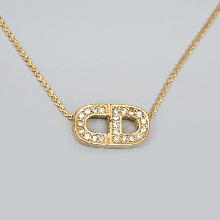 基督教基督教Dior Rhinestone CD徽标项链P43688V