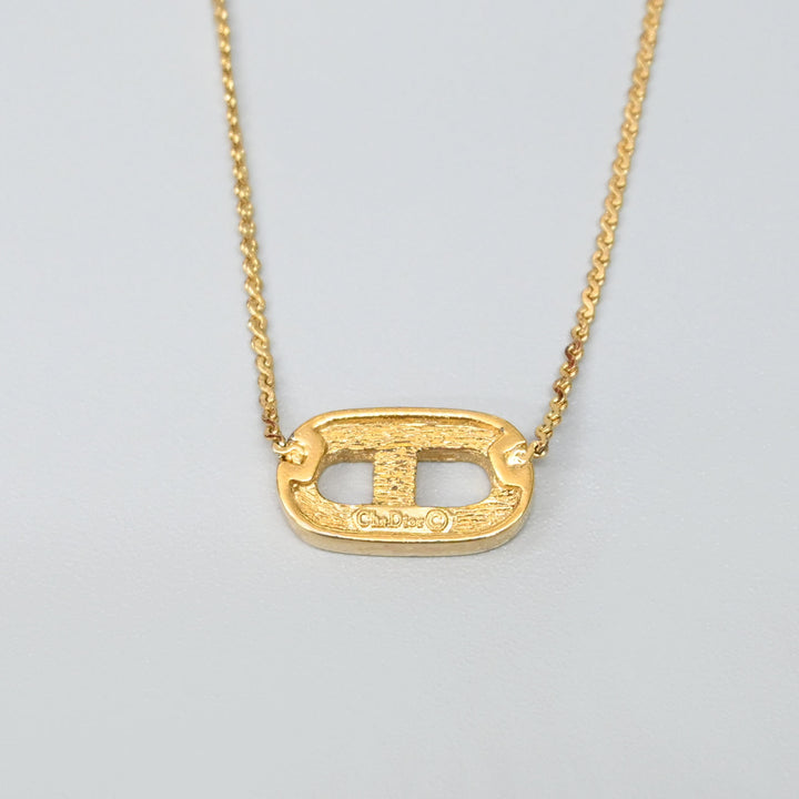 基督教基督教Dior Rhinestone CD徽标项链P43688V