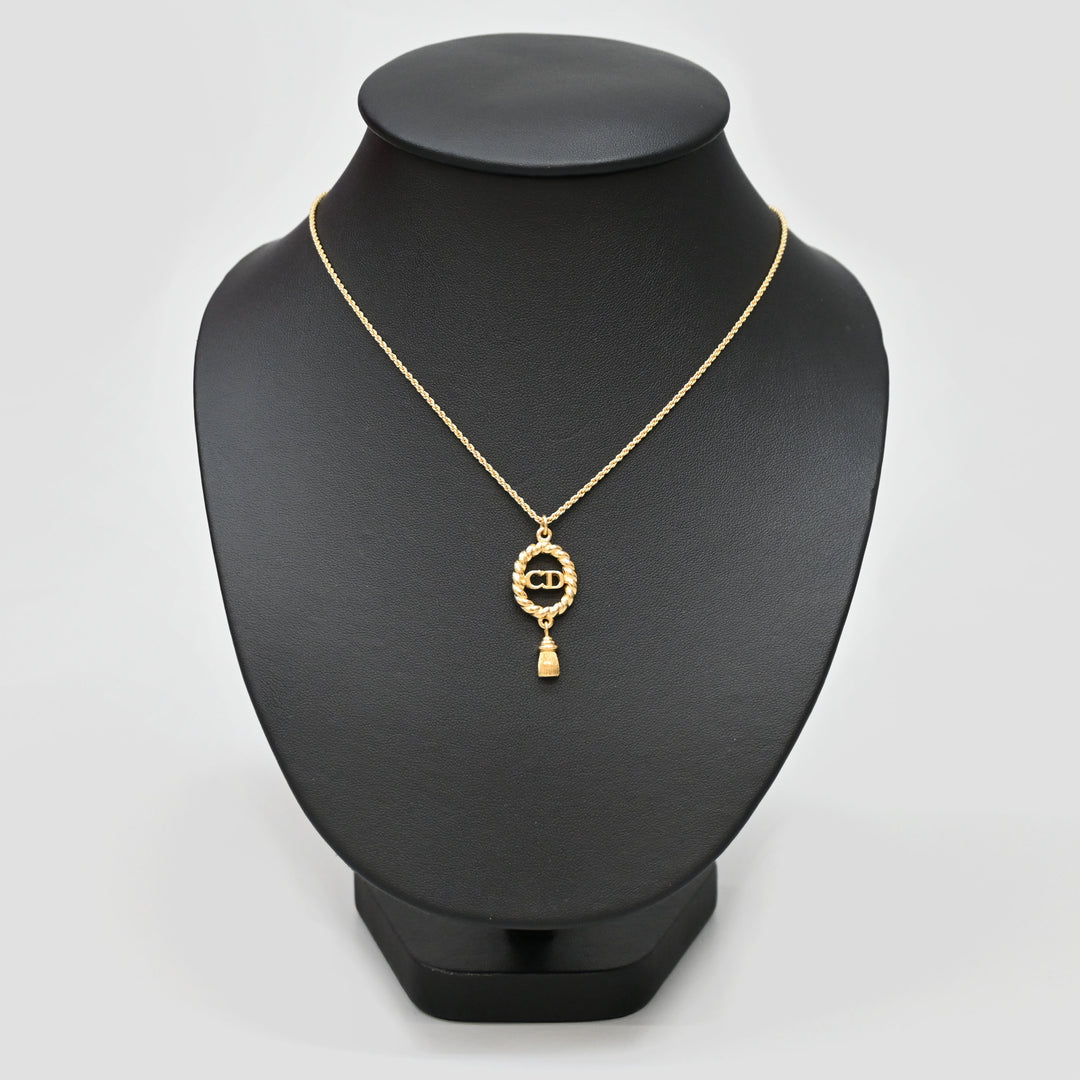 基督教基督教Dior CD徽标曲折项链P43690V