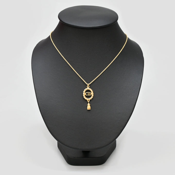 基督教基督教Dior CD徽标曲折项链P43690V