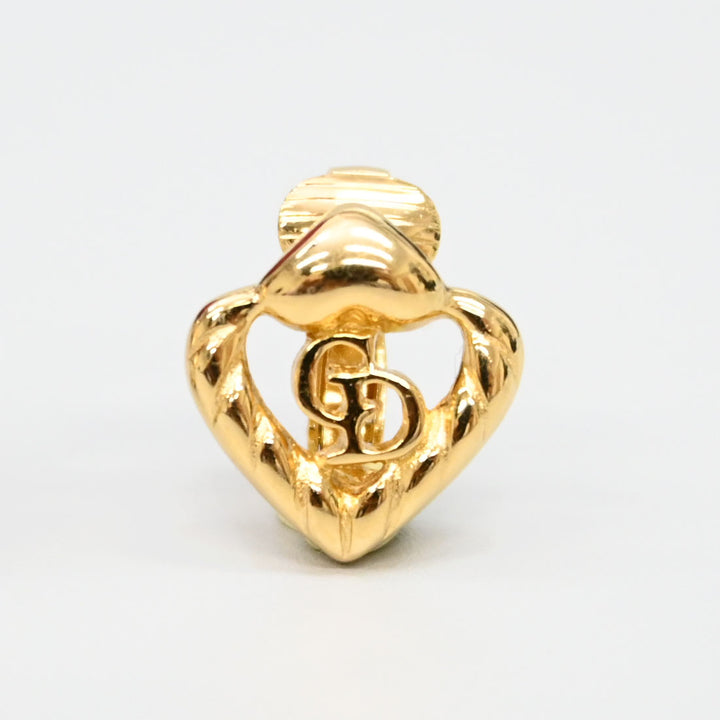 基督 迪奥 CD徽标心  耳环 P43973V