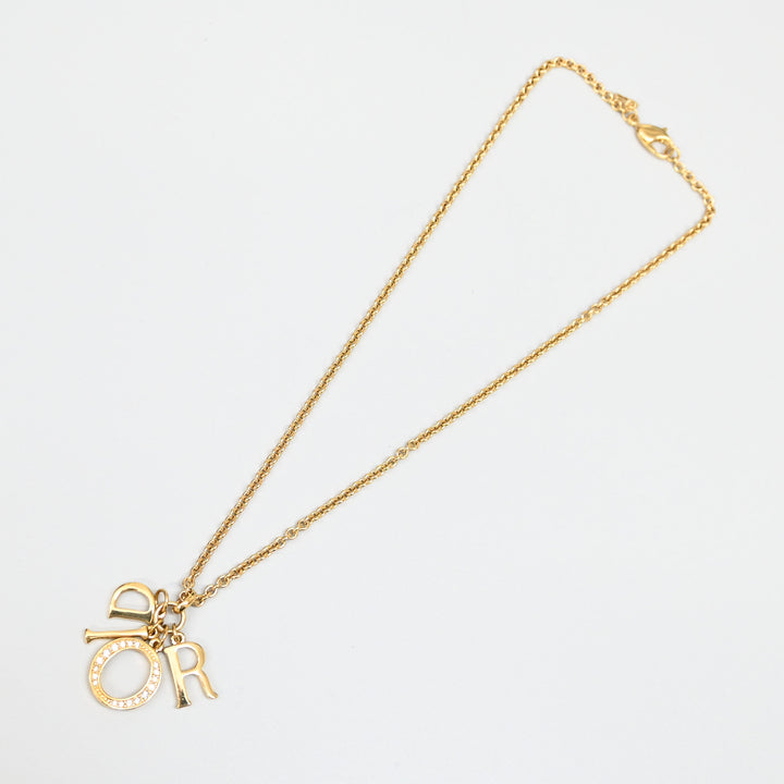 ChristianDior 基督 迪奥 徽标线石头长项链 P44052V