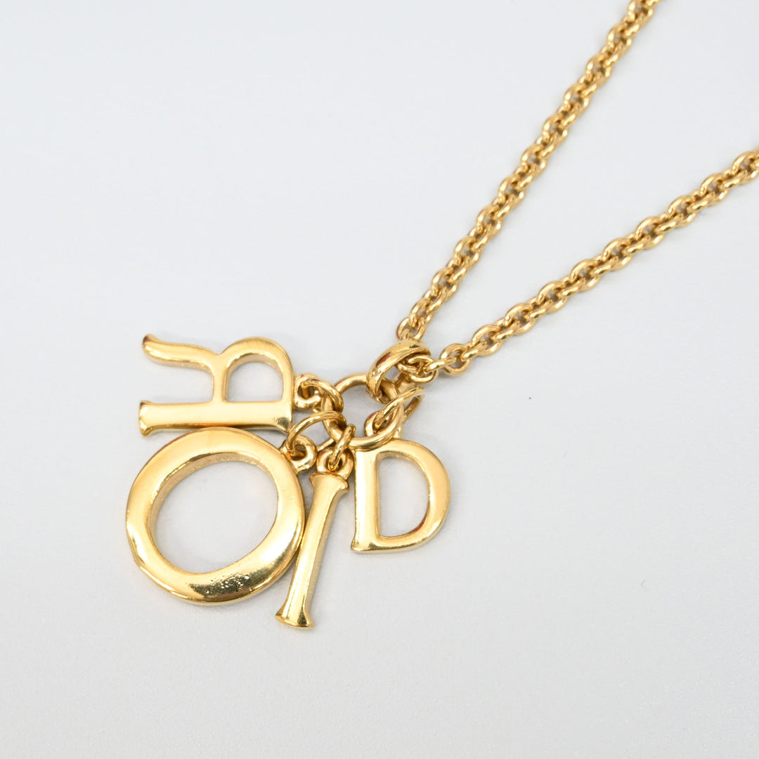 ChristianDior 基督 迪奥 徽标线石头长项链 P44052V