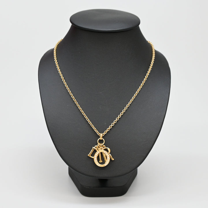 ChristianDior 基督 迪奥 徽标线石头长项链 P44052V