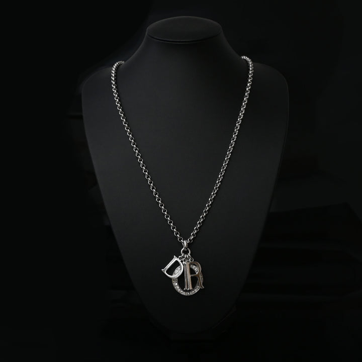 ChristianDior 基督 迪奥 徽标线石头长项链 P44031V