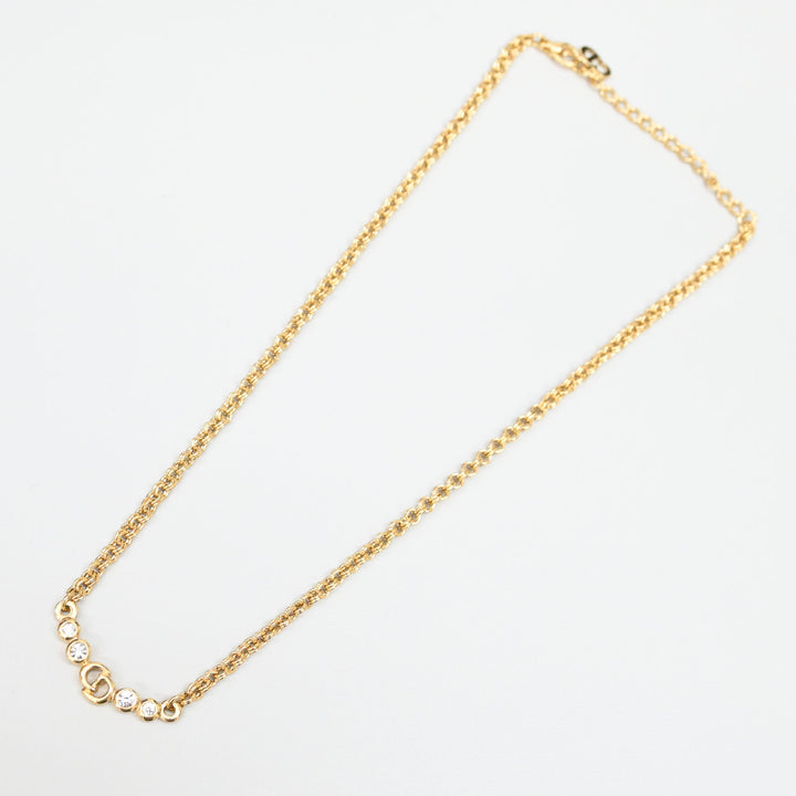 ChristianDior 基督 迪奥 CD徽标 水钻 项链 P44051V