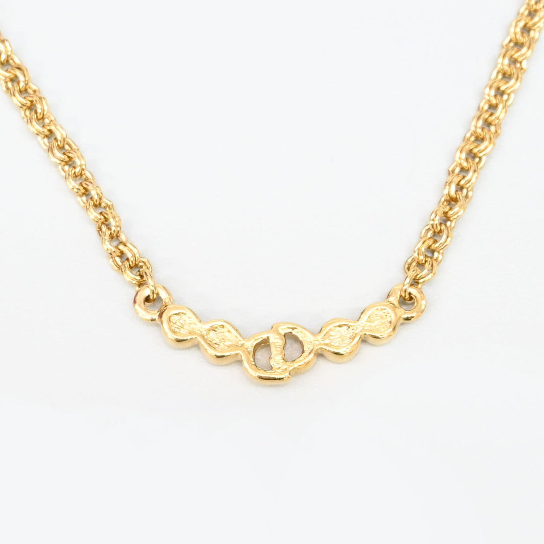 ChristianDior 基督 迪奥 CD徽标 水钻 项链 P44051V