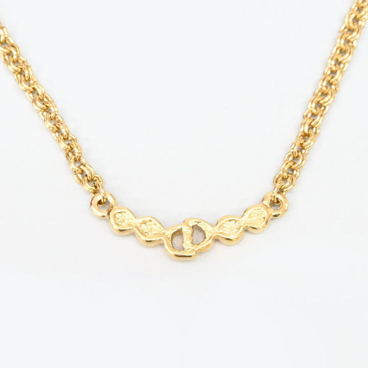 ChristianDior 基督 迪奥 CD徽标 水钻 项链 P44051V