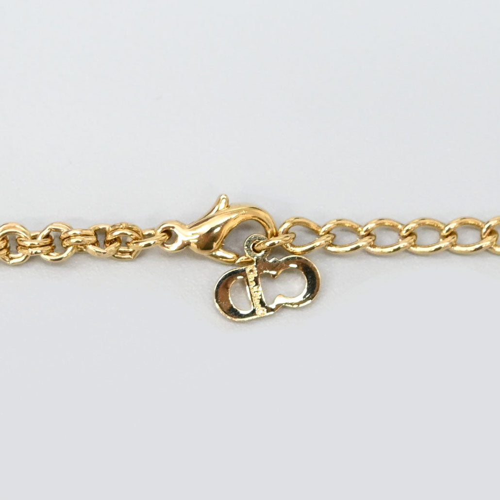 ChristianDior 基督 迪奥 CD徽标 水钻 项链 P44051V