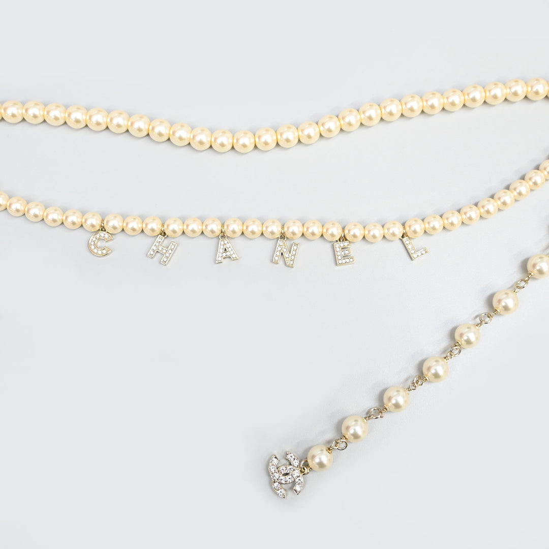 CHANEL Coco Mark Pearl Belt P44097V