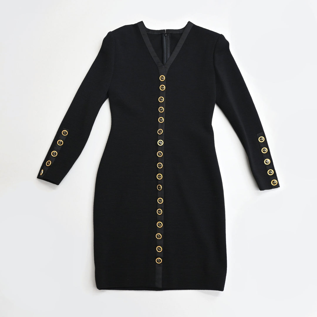 ChristianDior CD徽标按钮连衣裙P43716V