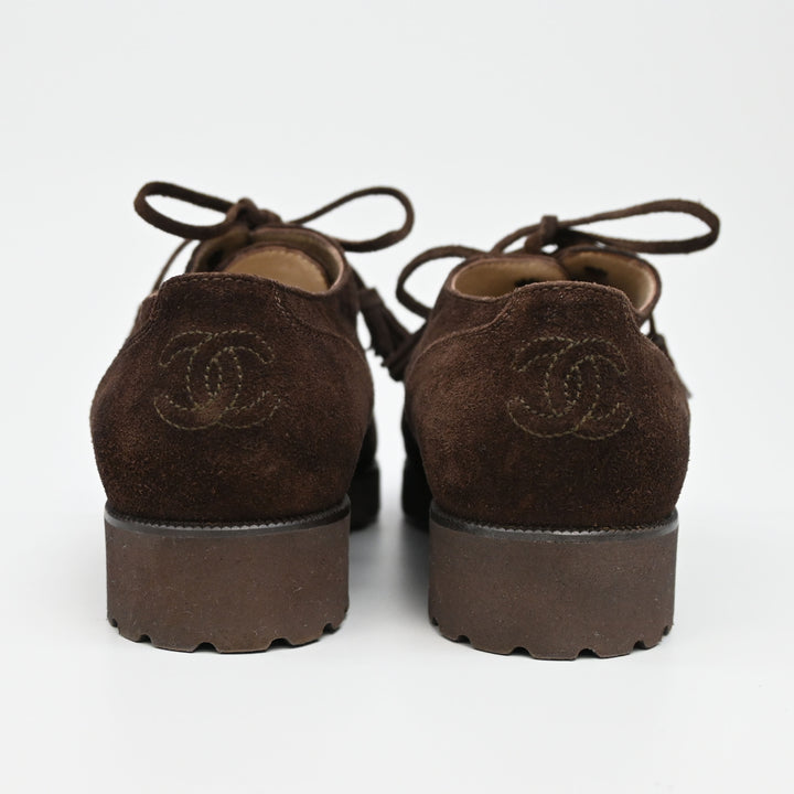 CHANEL 샤넬 스웨이드 코코 마크 U 칩 슈즈 P44325V