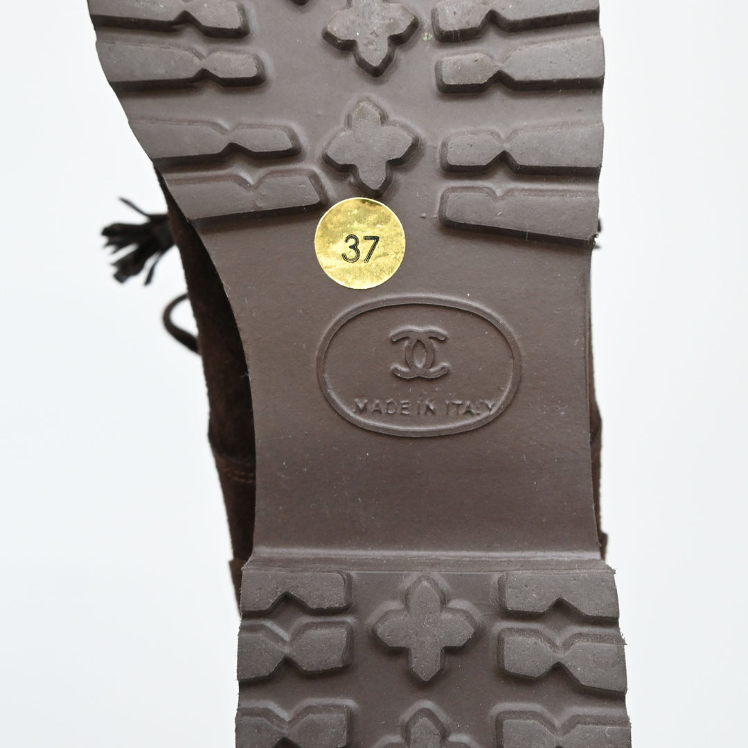 CHANEL 샤넬 스웨이드 코코 마크 U 칩 슈즈 P44325V