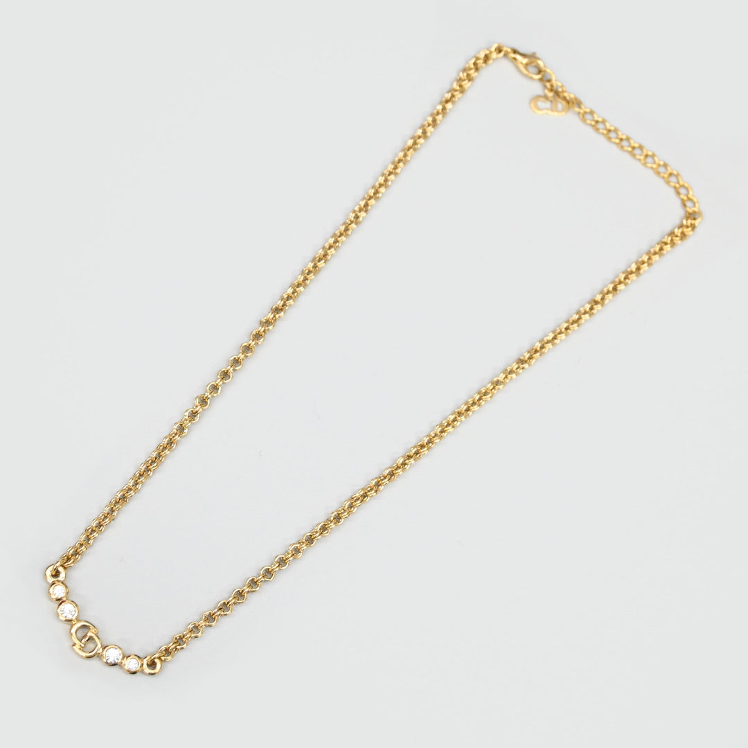 基督教基督教Dior Rhinestone CD徽标项链P43691V