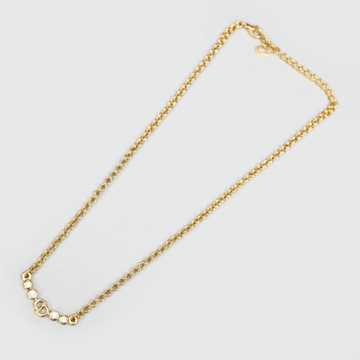 基督教基督教Dior Rhinestone CD徽标项链P43691V