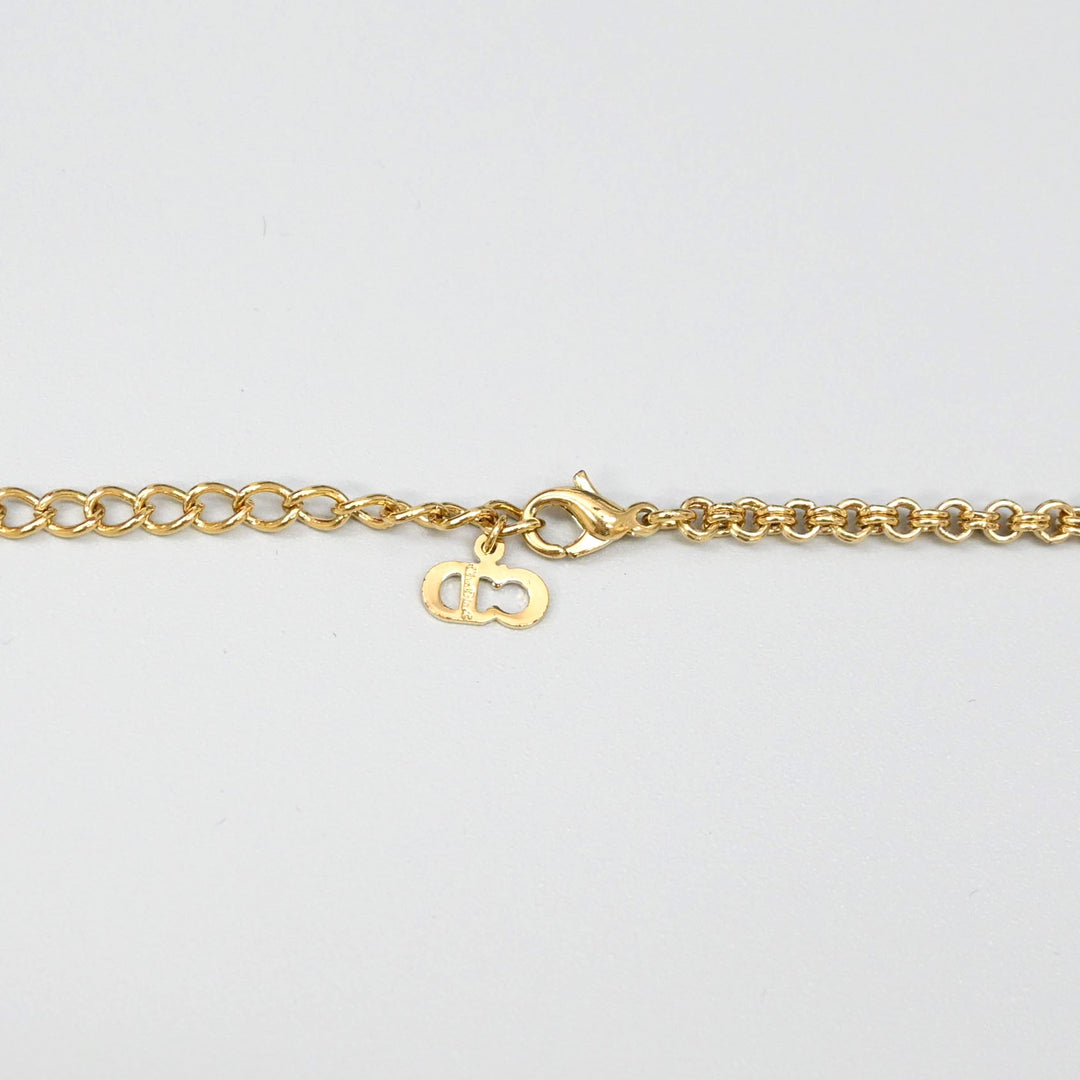 基督教基督教Dior Rhinestone CD徽标项链P43691V