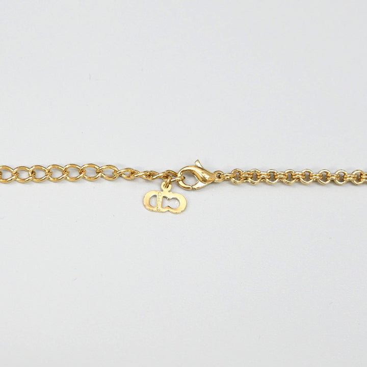 基督教基督教Dior Rhinestone CD徽标项链P43691V