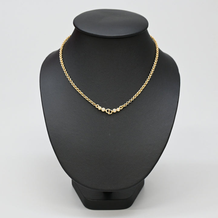 基督教基督教Dior Rhinestone CD徽标项链P43691V