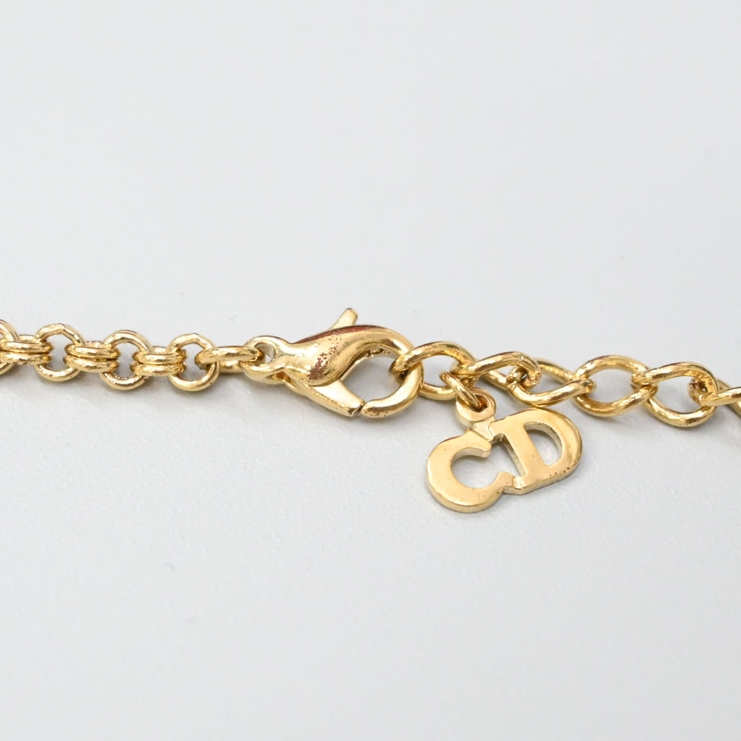 基督教基督教Dior Rhinestone CD徽标项链P43691V