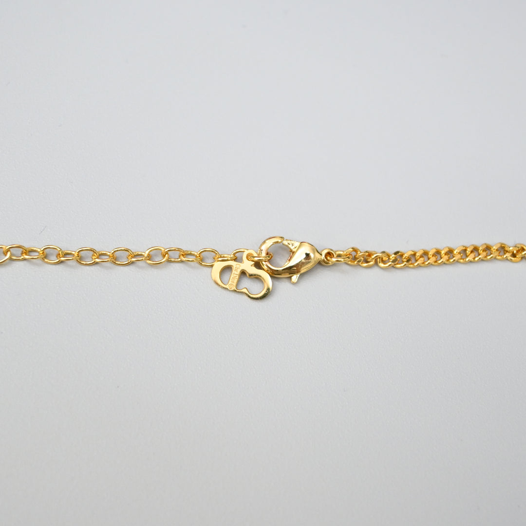 基督教基督教Dior Rhinestone CD徽标项链P43703V