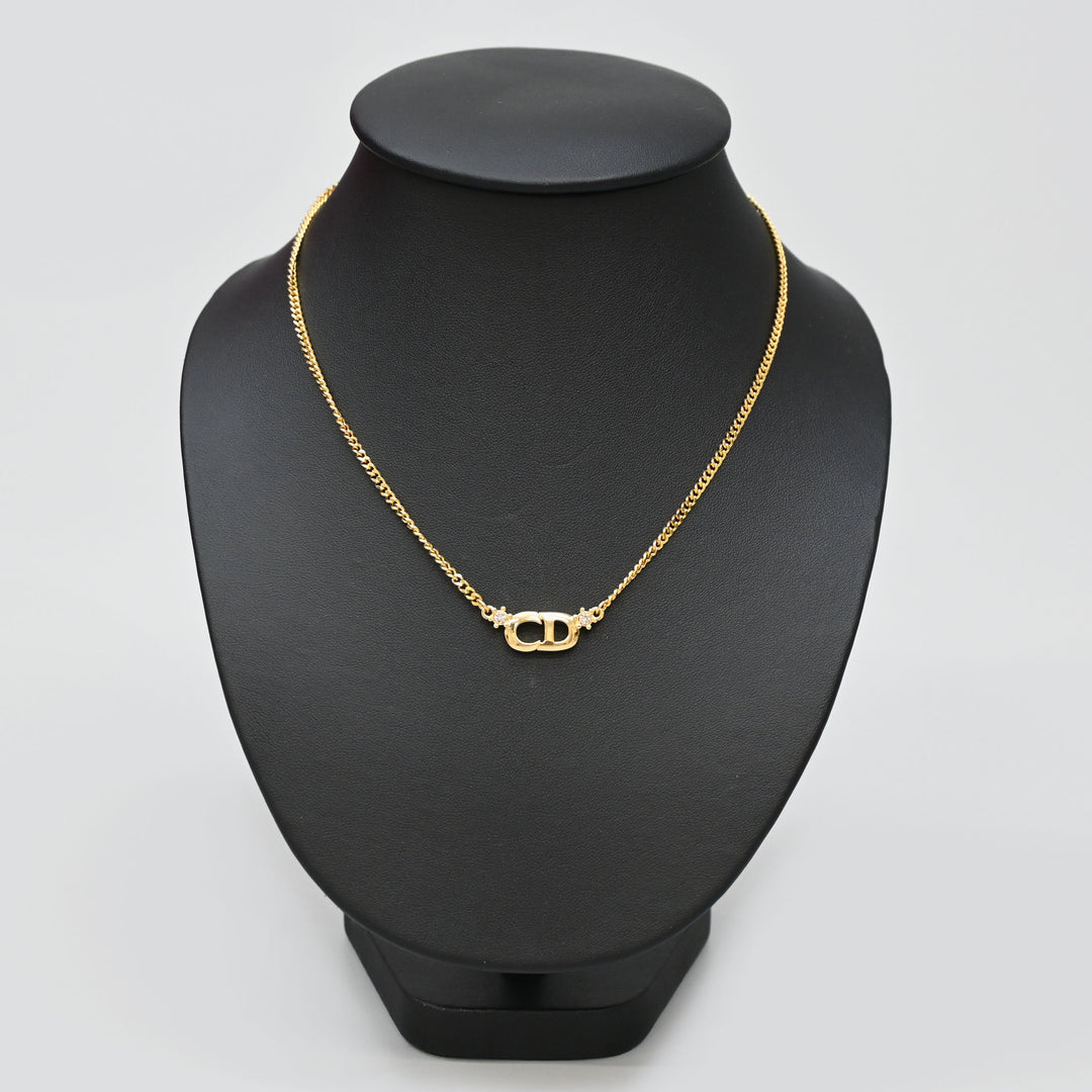 基督教基督教Dior Rhinestone CD徽标项链P43703V