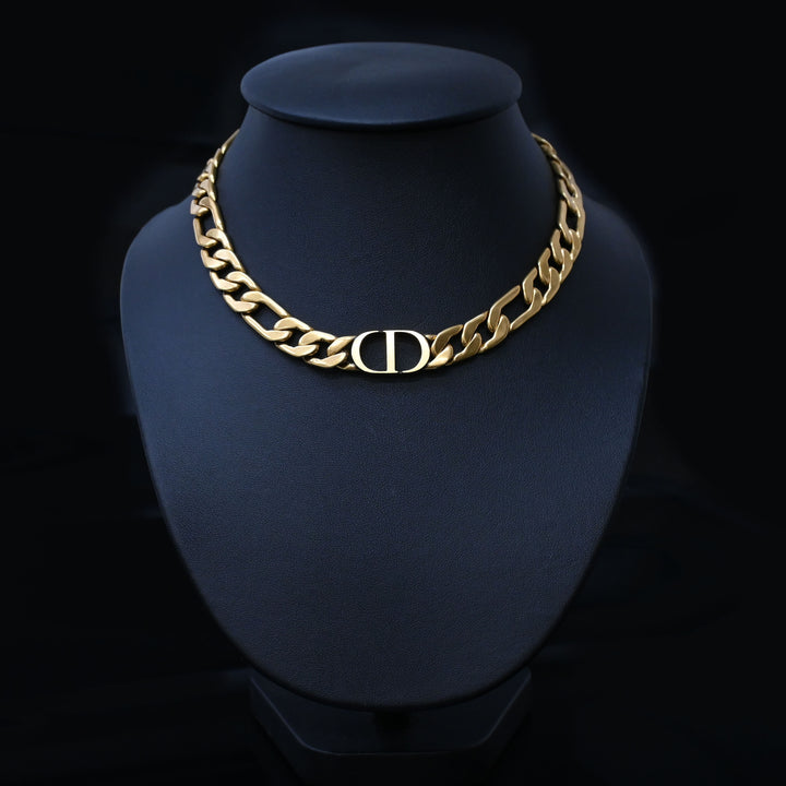 Christiandior Christian Dior CD 아이콘 체인 링크 키하이 체인 목걸이 P43415V