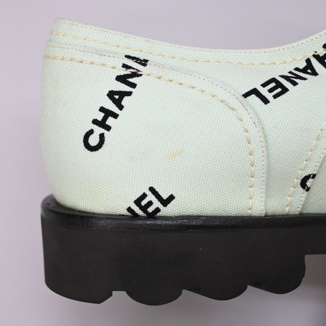 샤넬 코코 마크 레이스 업 슈즈 P44720V