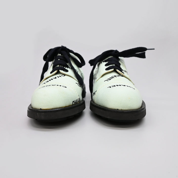 샤넬 코코 마크 레이스 업 슈즈 P44720V