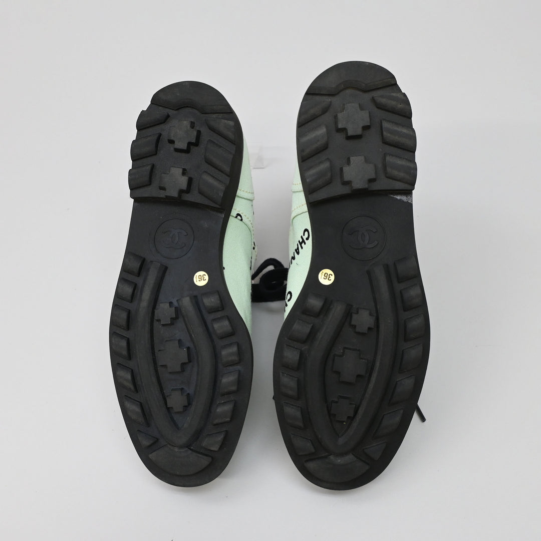 샤넬 코코 마크 레이스 업 슈즈 P44720V