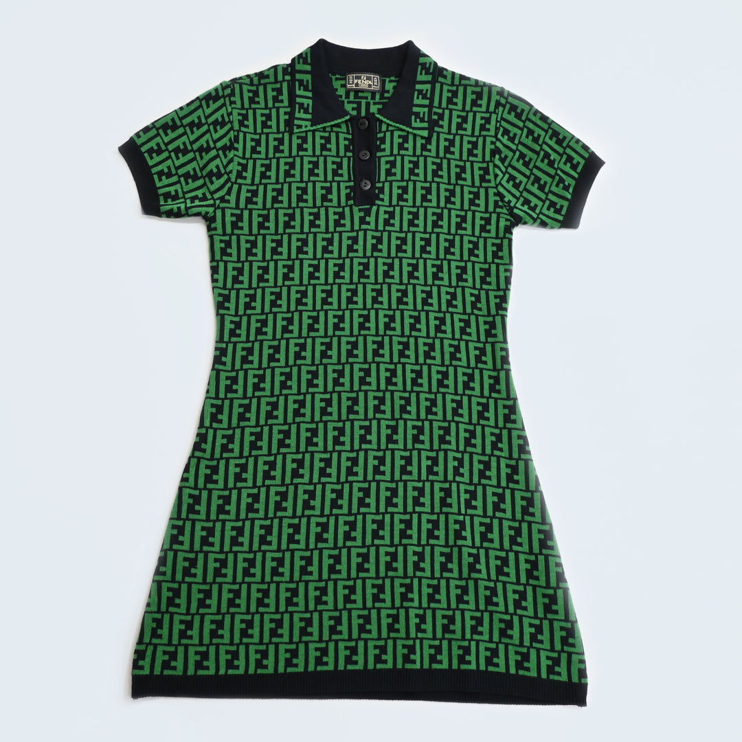 Fendi 的祖卡 图案 polo 礼服 P43470V