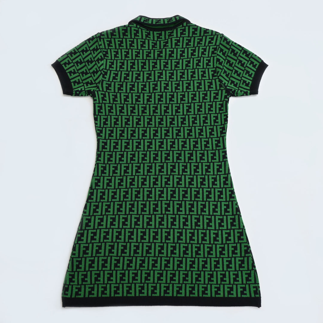 Fendi 的祖卡 图案 polo 礼服 P43470V