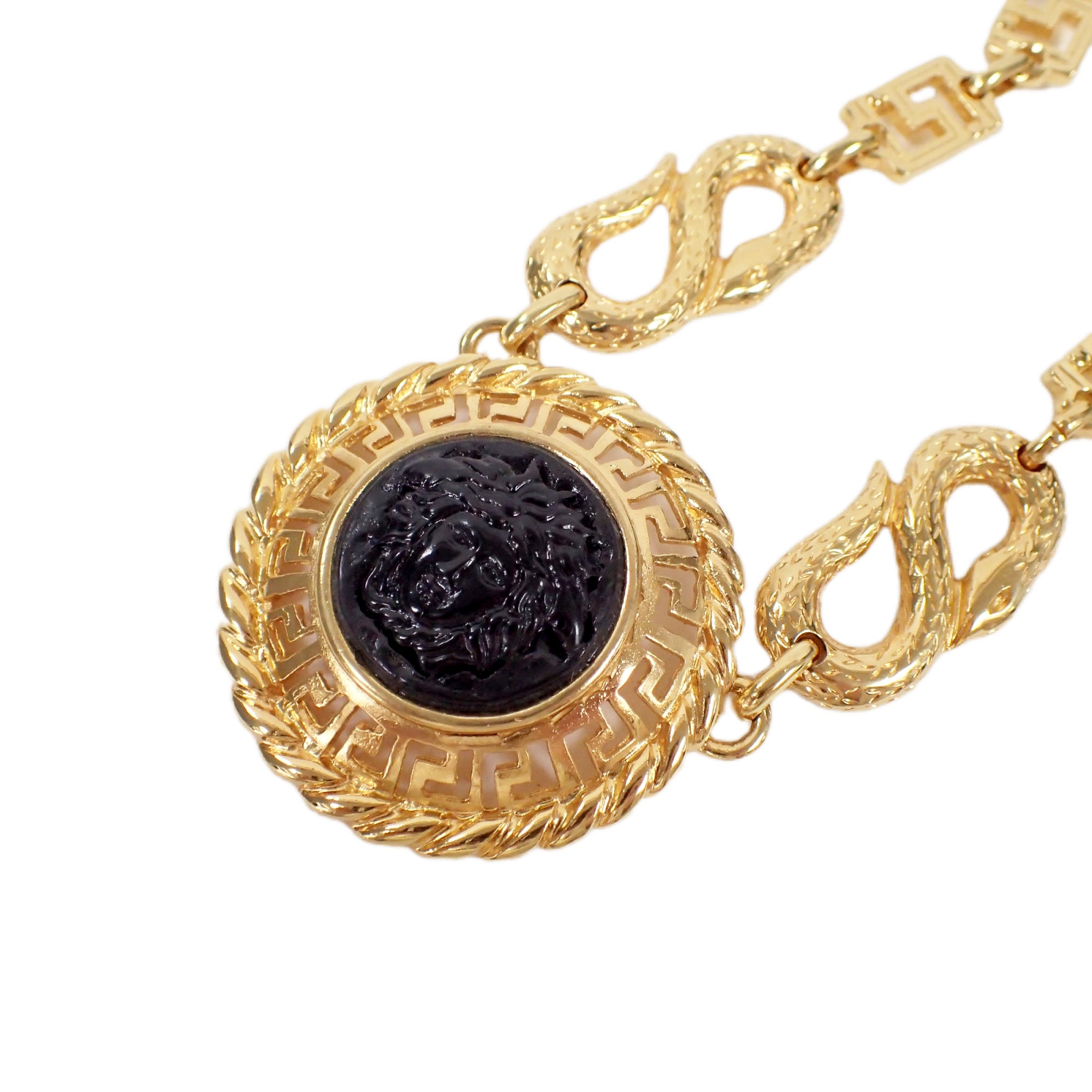 VERSACE ブラック チェーンネックレス Versace メデューサ ネックレス