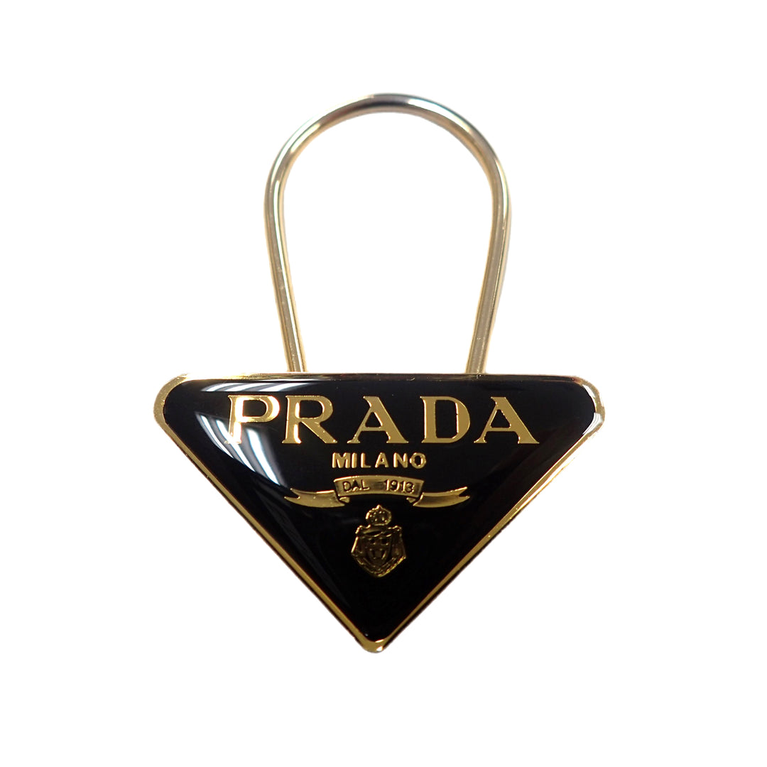*PRADA 프라다 로고 플레이트 키홀더