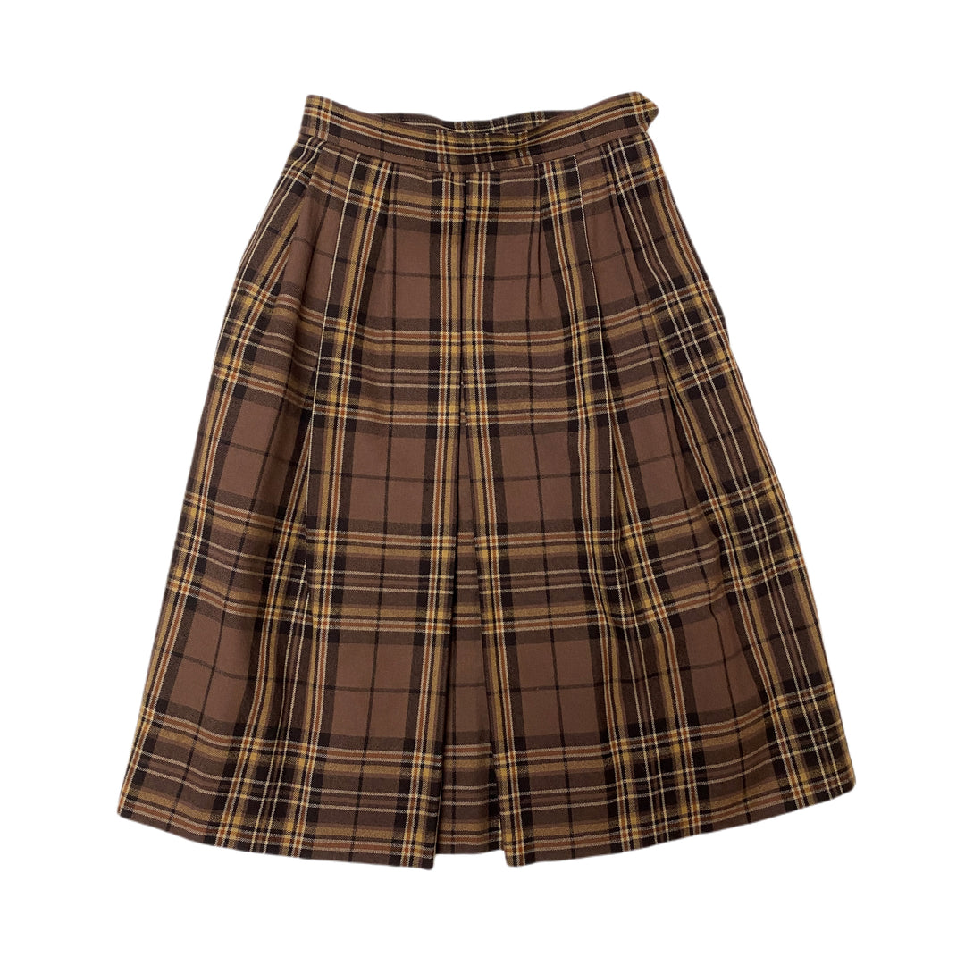 YvessaintLaurent Rivegauche (YSL) 이브 태양 Laurent LIVGE 스커트 체크 주름 플레어 플레어