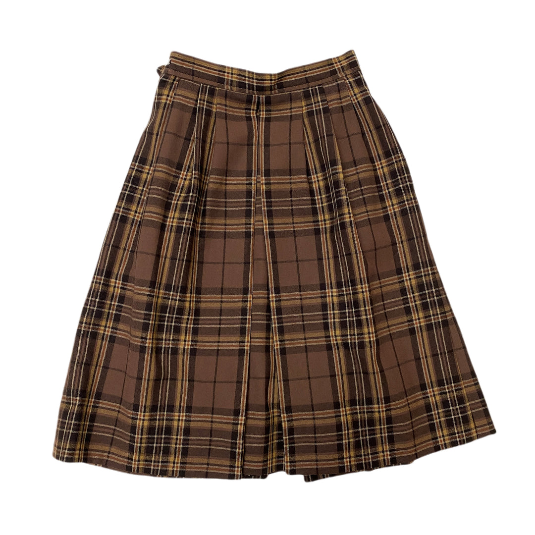 YvessaintLaurent Rivegauche (YSL) 이브 태양 Laurent LIVGE 스커트 체크 주름 플레어 플레어