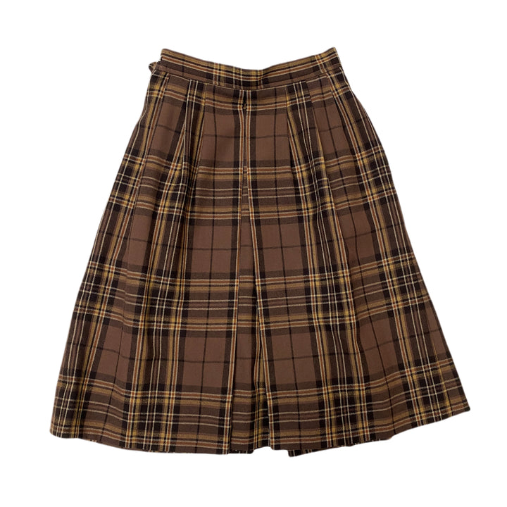 YvessaintLaurent Rivegauche (YSL) 이브 태양 Laurent LIVGE 스커트 체크 주름 플레어 플레어