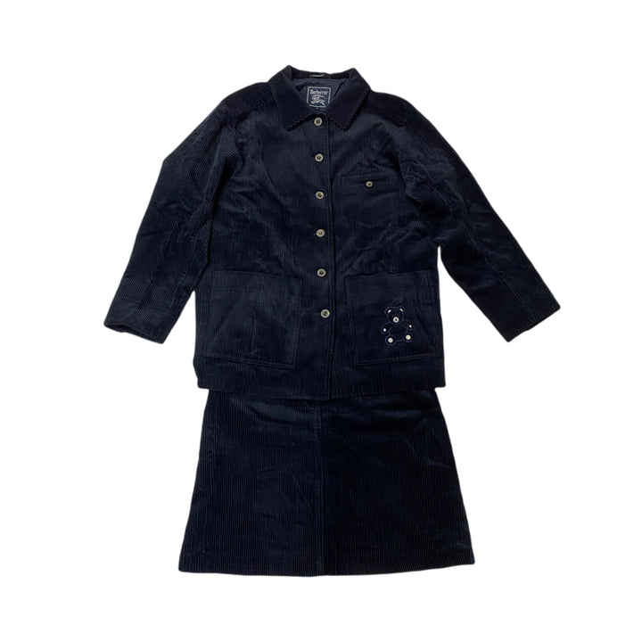 * 버버리의 바브리어 셋업 3 피스 세트 자켓 바지 치마 코듀로이 베어 베어